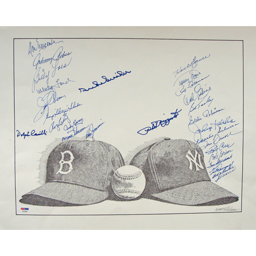 NYY-LAD World Series reunion signed lithograph